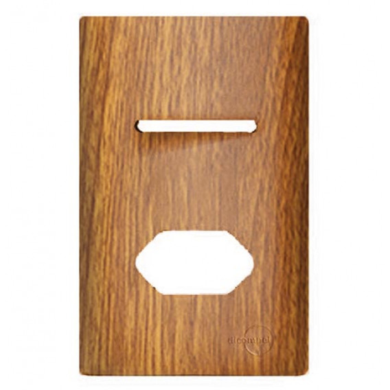 Placa P/ 1 Interruptor + 1 Tomada 4x2 - Novara Cumaru